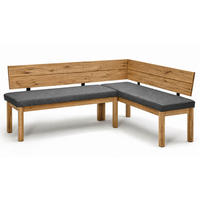 ECKBANK Danny 1 für 5 Personen Massivholz + Microfaser Wildeiche/Grau - Wildeiche/Grau, Holz (194/155cm) - 58aufmkessel