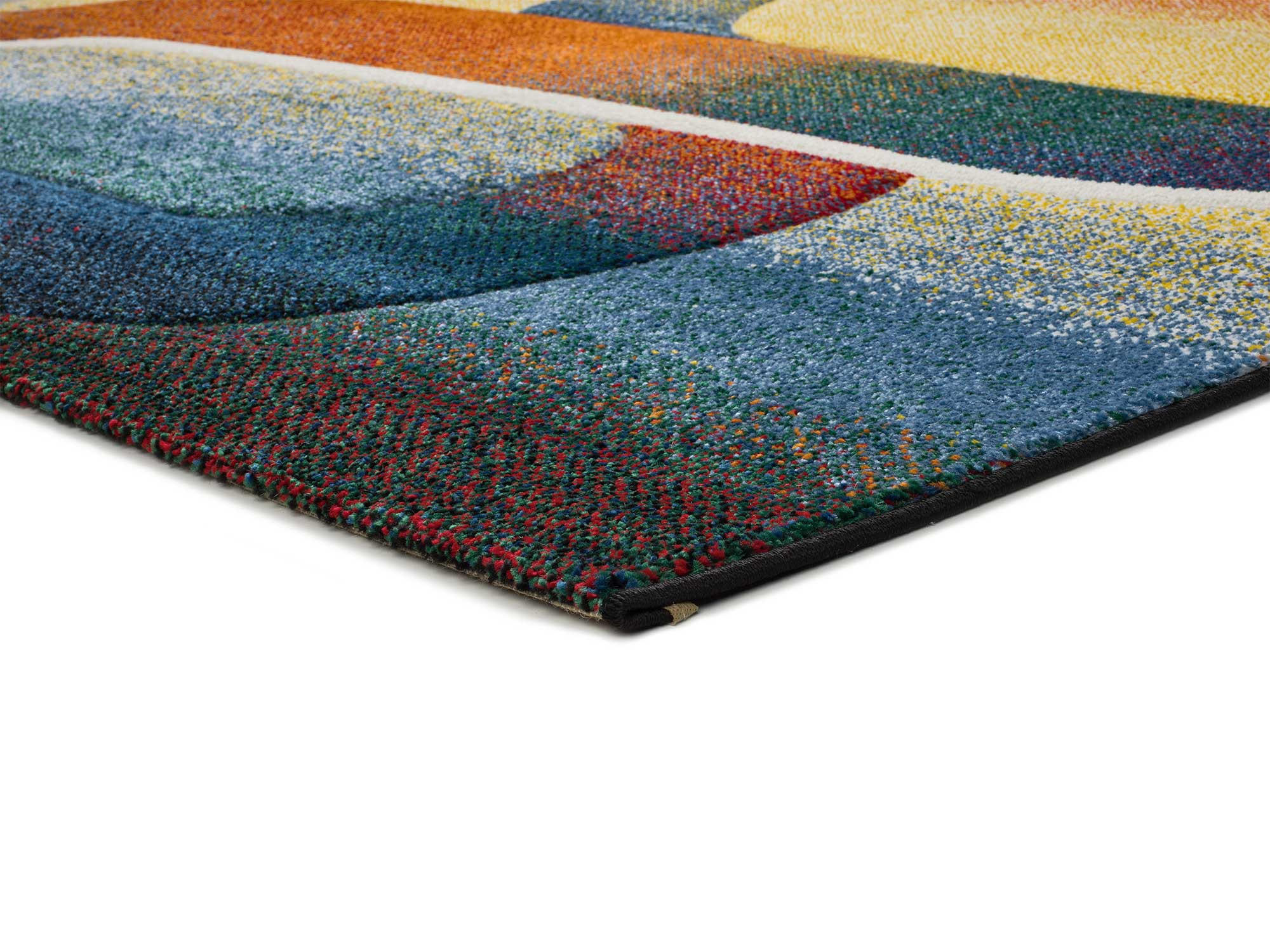 WEBTEPPICH blau und orange Sybil 120/170 cm - Blau/Multicolor, Naturmaterialien/Textil (120/170cm) - Atticgo