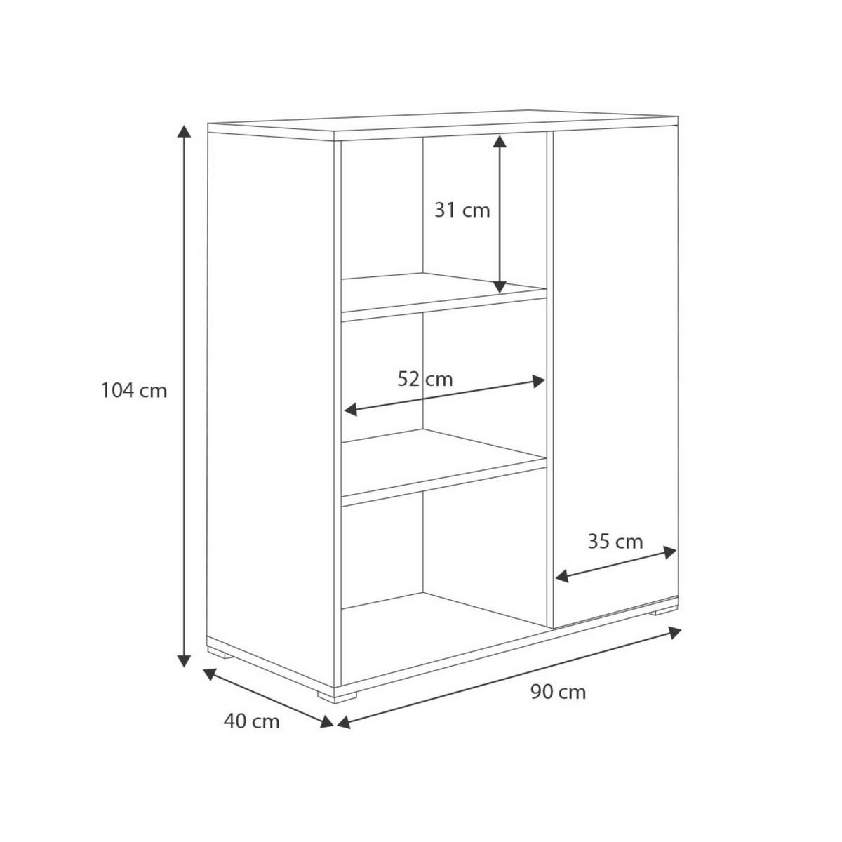 BÜCHERREGAL Fondi - Weiß, Holzwerkstoff (40/104/90cm) - RAUMHIRSCH FURNITURE