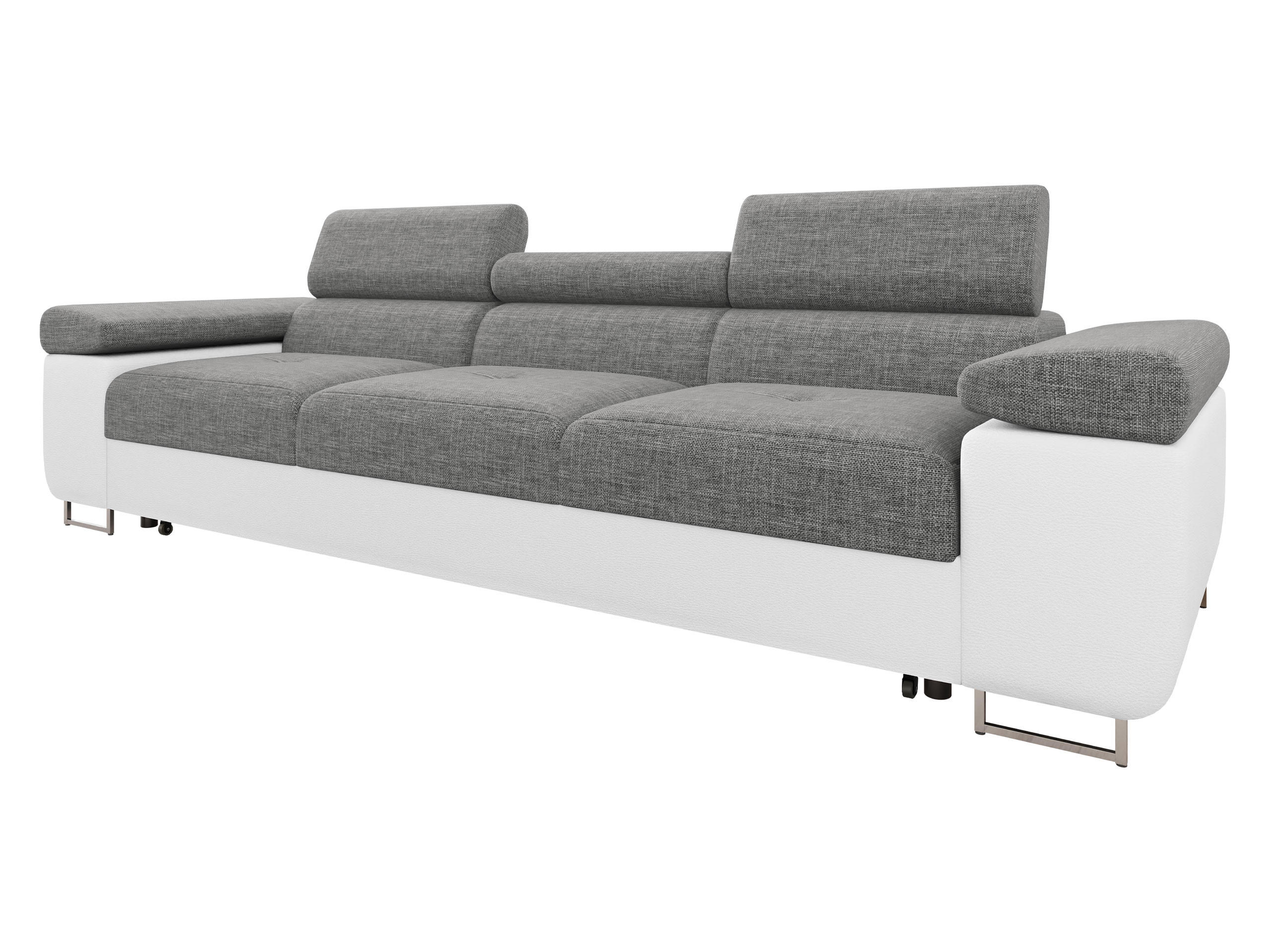 SCHLAFSOFA Torezio 3 Bis - Weiß/Grau, Holz/Textil (263/90/102cm) - MIRJAN24