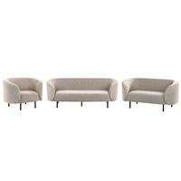 6-SITZER-SOFA SET Stoff taupe/schwarz Loen - Beige/Schwarz, Textil (70/70/200cm) - Beliani