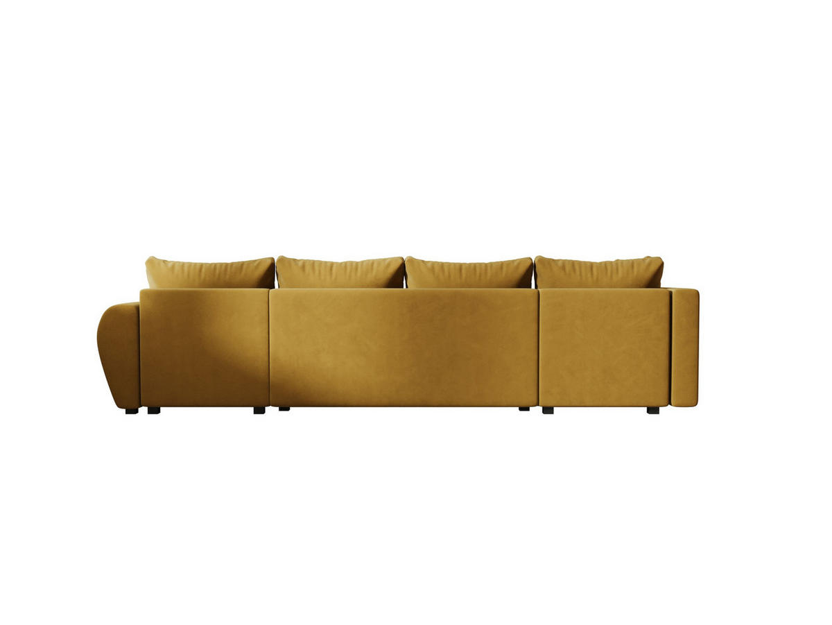 WOHNLANDSCHAFT MOLISA U PLUS Itaka 33 Rechts mit Schlaffunktion - Currygelb, Textil (303/82/208cm) - Bedante