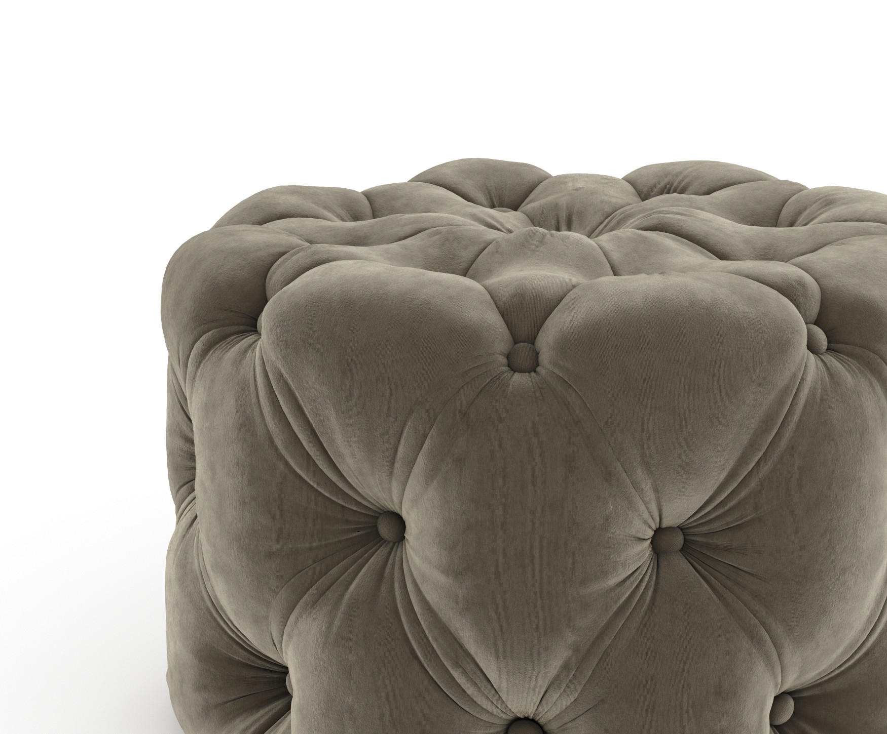 Thumbnail - Maison de Reve Pouf, Taupe, Textil, 1-Sitzer, Füllung: Schaumstoff, Rund, Rundrohr, 60x40x60 cm, Oeko-Tex® Standard 100,...