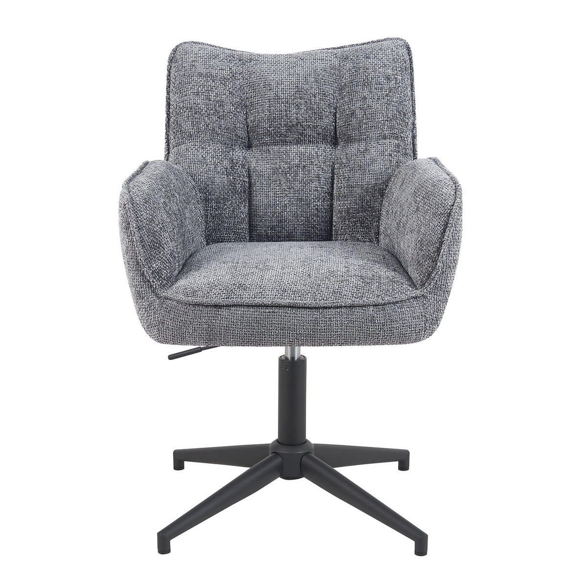 BÜROSTUHL Mika-Lea - Schwarz/Grau, Textil/Metall (59/81/66cm) - DUBI Möbel
