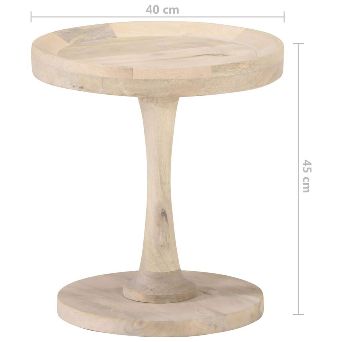 BEISTELLTISCH Ø40x45 cm Mango Massivholz - Braun, Holz (40/40/45cm) - furnicato