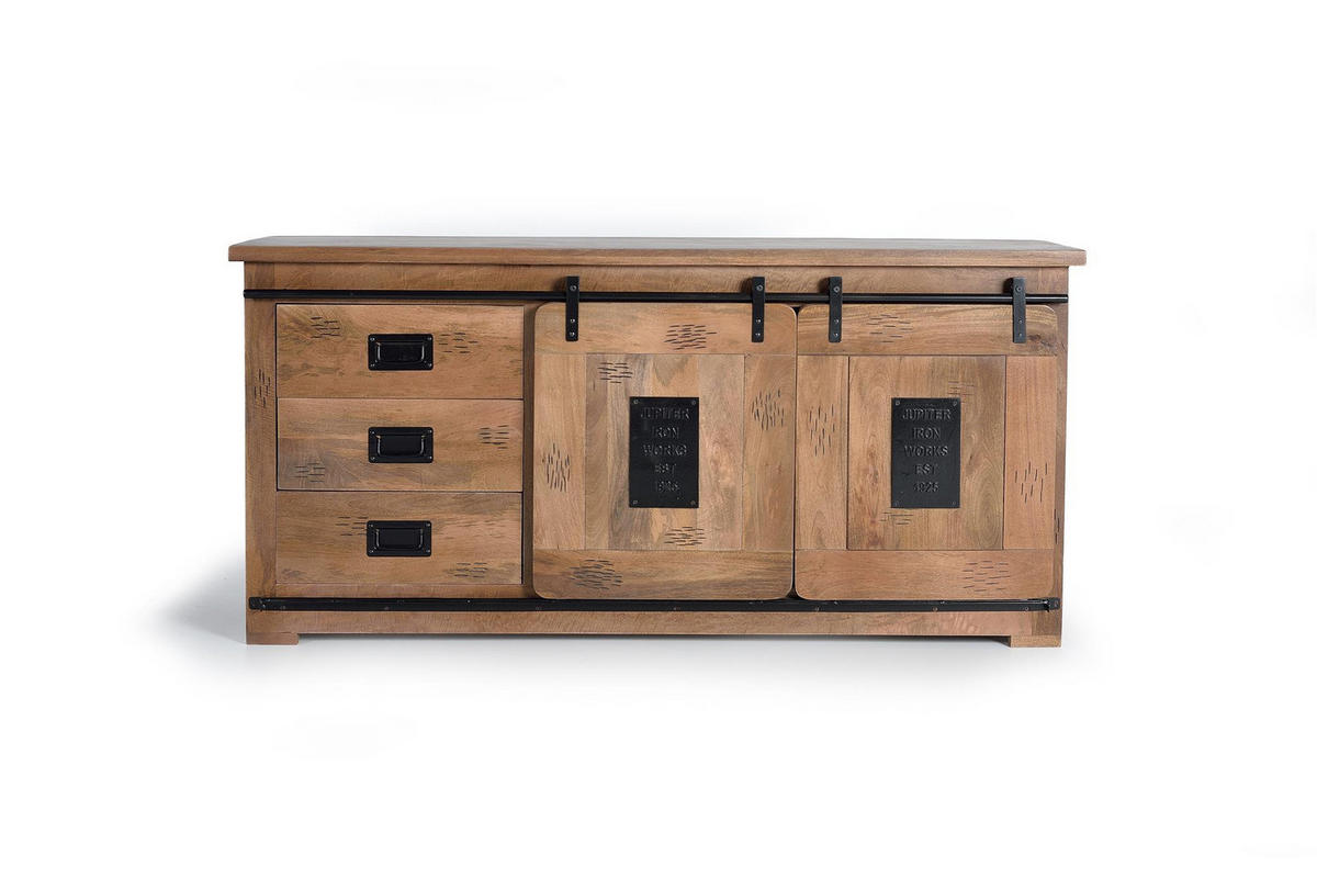 SIDEBOARD in Akazie und Metalldetails - Braun, Holz (45/80/165cm) - Giner y Colomer