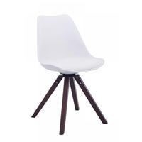 DREHSTUHL Lederlook weiß - Walnussfarben/Weiß, Holz/Textil (48/84/56cm) - CLP