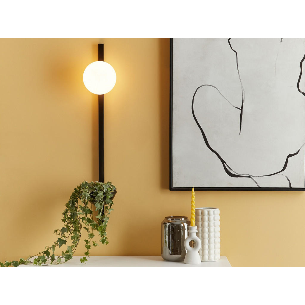 Thumbnail - Beliani Wandleuchte, Schwarz, Glas, E14, 15x86x17 cm, Lampen & Leuchten, Innenbeleuchtung, Wandleuchten