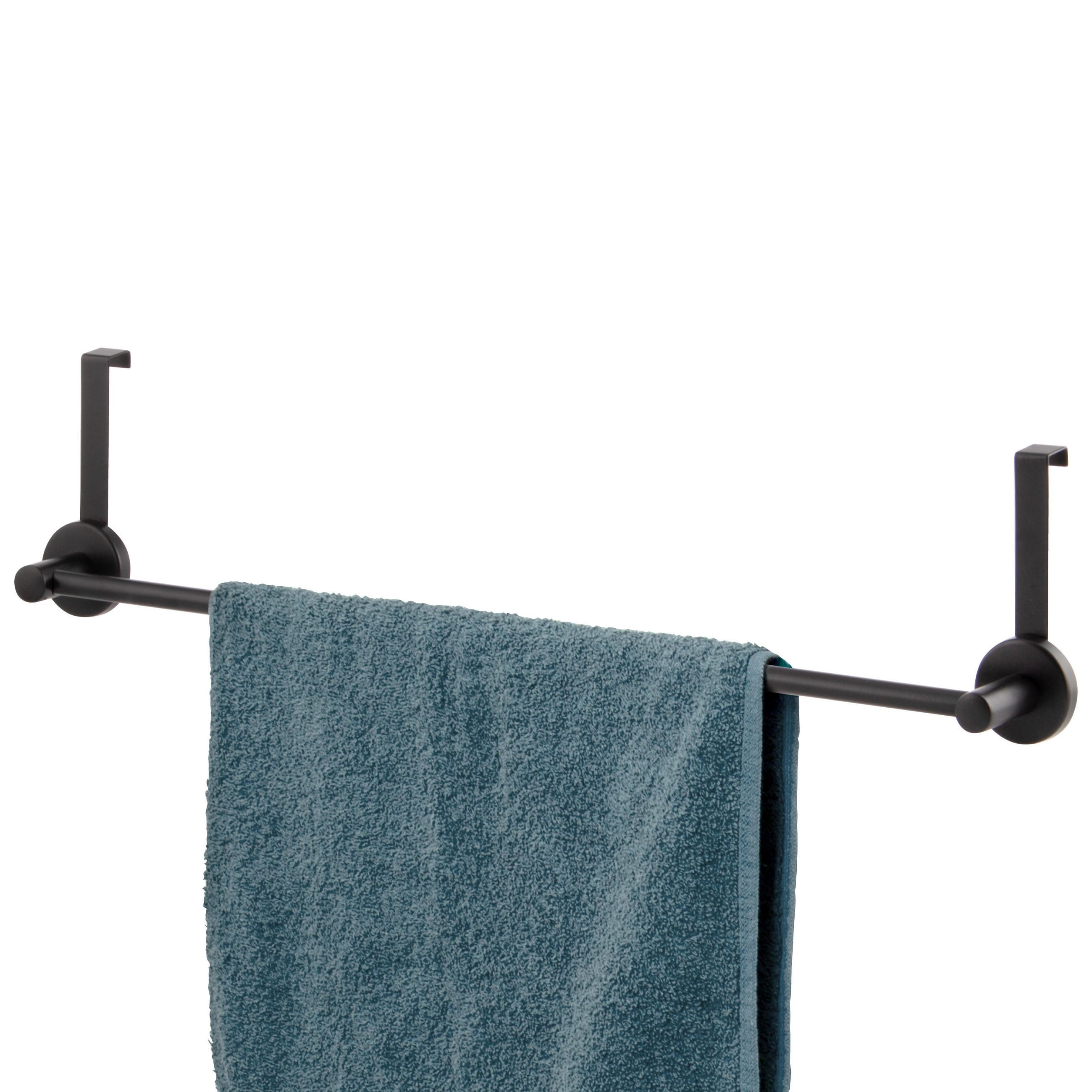 TÜR-HANDTUCHSTANGE PIAZZA BLACK, Edelstahl - Schwarz, Metall (66/6/15cm) - bremermann