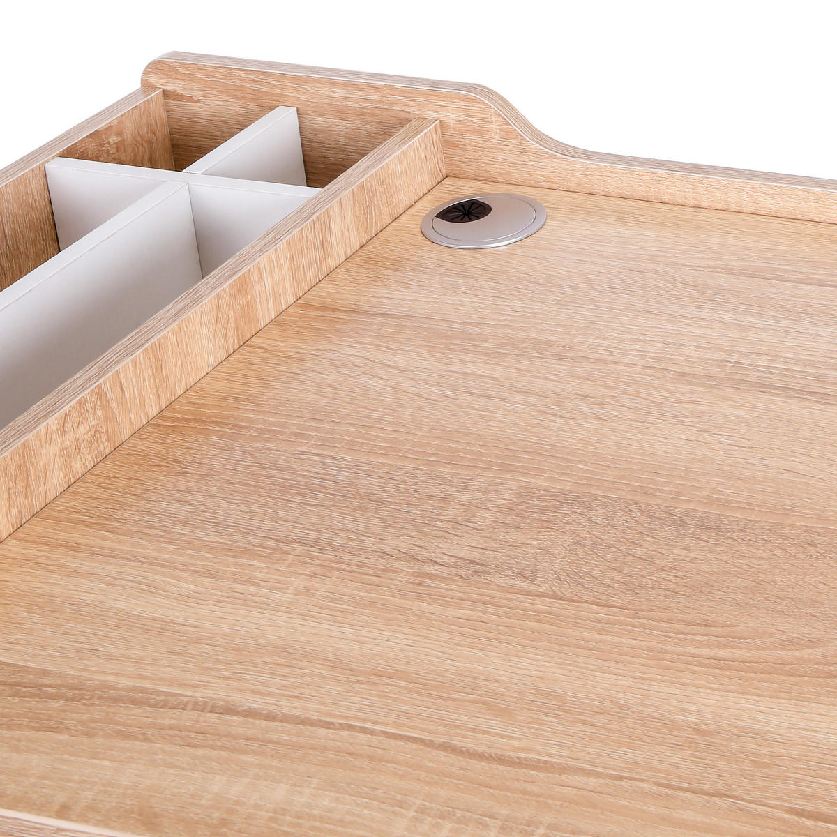 SCHREIBTISCH, MDF, Metall, Naturholz - Naturfarben, Kunststoff (100/55/81cm) - HOMCOM