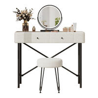 SCHMINKTISCH 100/40/120 cm weiß aus Spanplatte mit LED-Spiegel - Weiß, Holzwerkstoff (40/120/100cm) - OKWISH