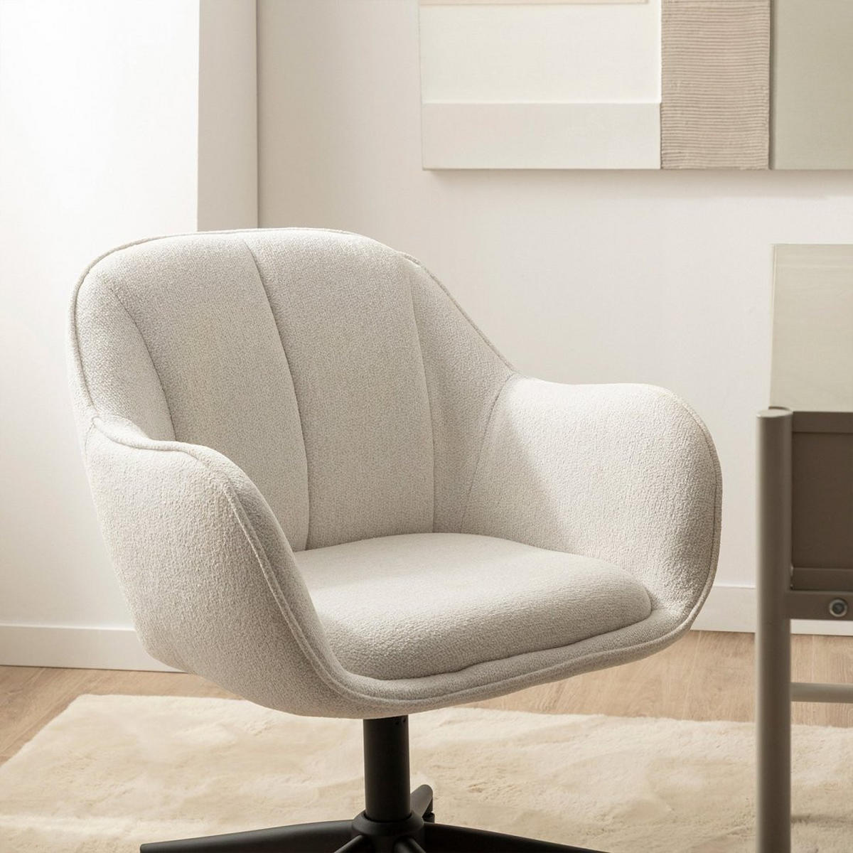 SCHREIBTISCHSTUHL Tess Beige 62 cm x 80-88 cm - Beige, Metall (62/80/60cm)