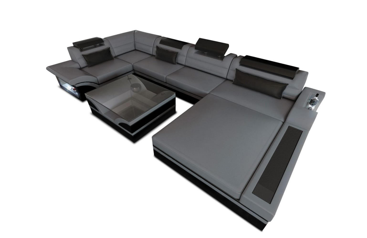 XXXLutz Sofa Grau 372x78x214 cm