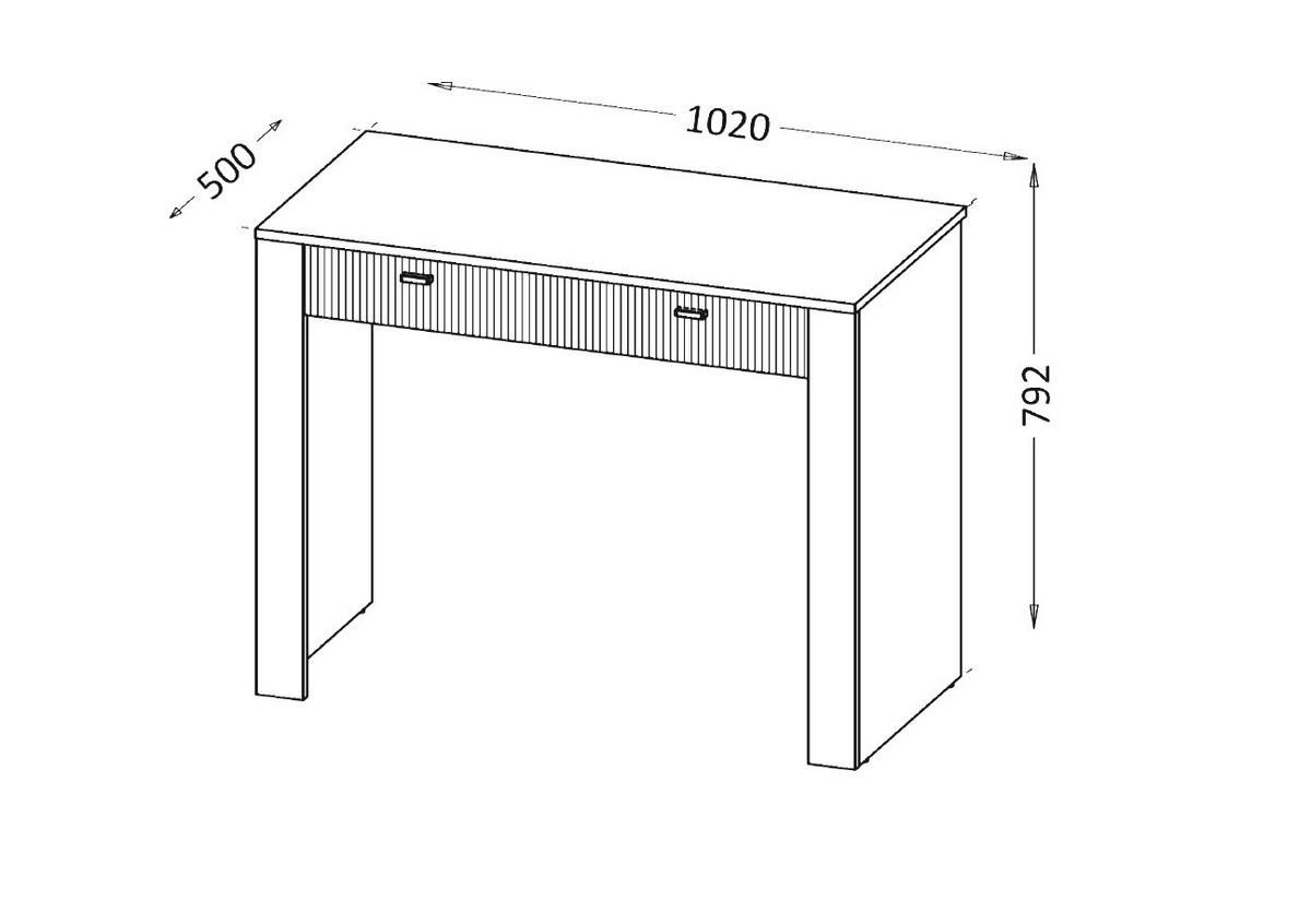 KONSOLENTISCH Mossa Schwarz, mit Schubladen - Schwarz, Holzwerkstoff (50/102/79cm) - Bettso