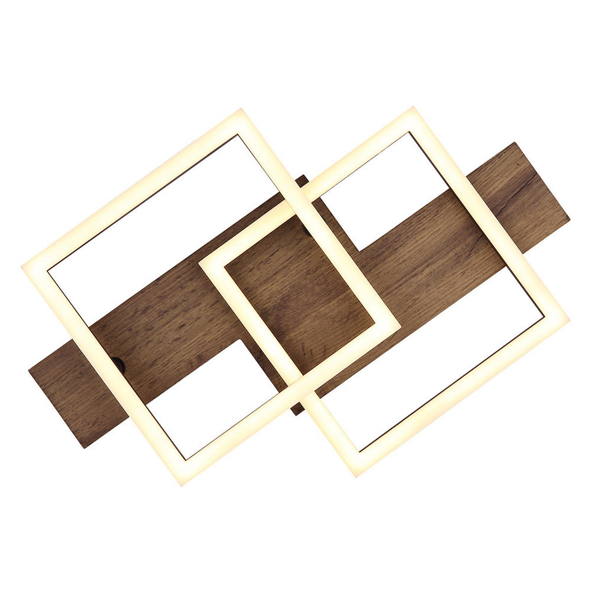 LED DECKENLEUCHTE Holzoptik Weiß - Weiß, Metall (44/33/8.5cm) - Globo Lighting