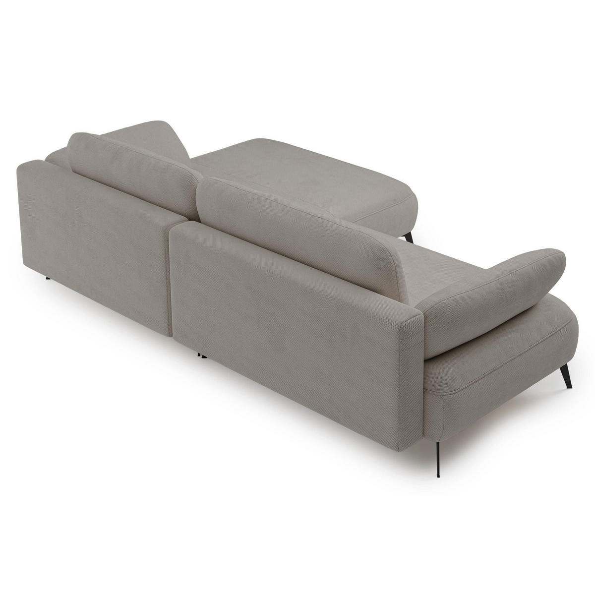 ECKSOFA Avolla Graubeige rechts - Taupe/Schwarz, Textil/Metall (186/284cm) - Selsey