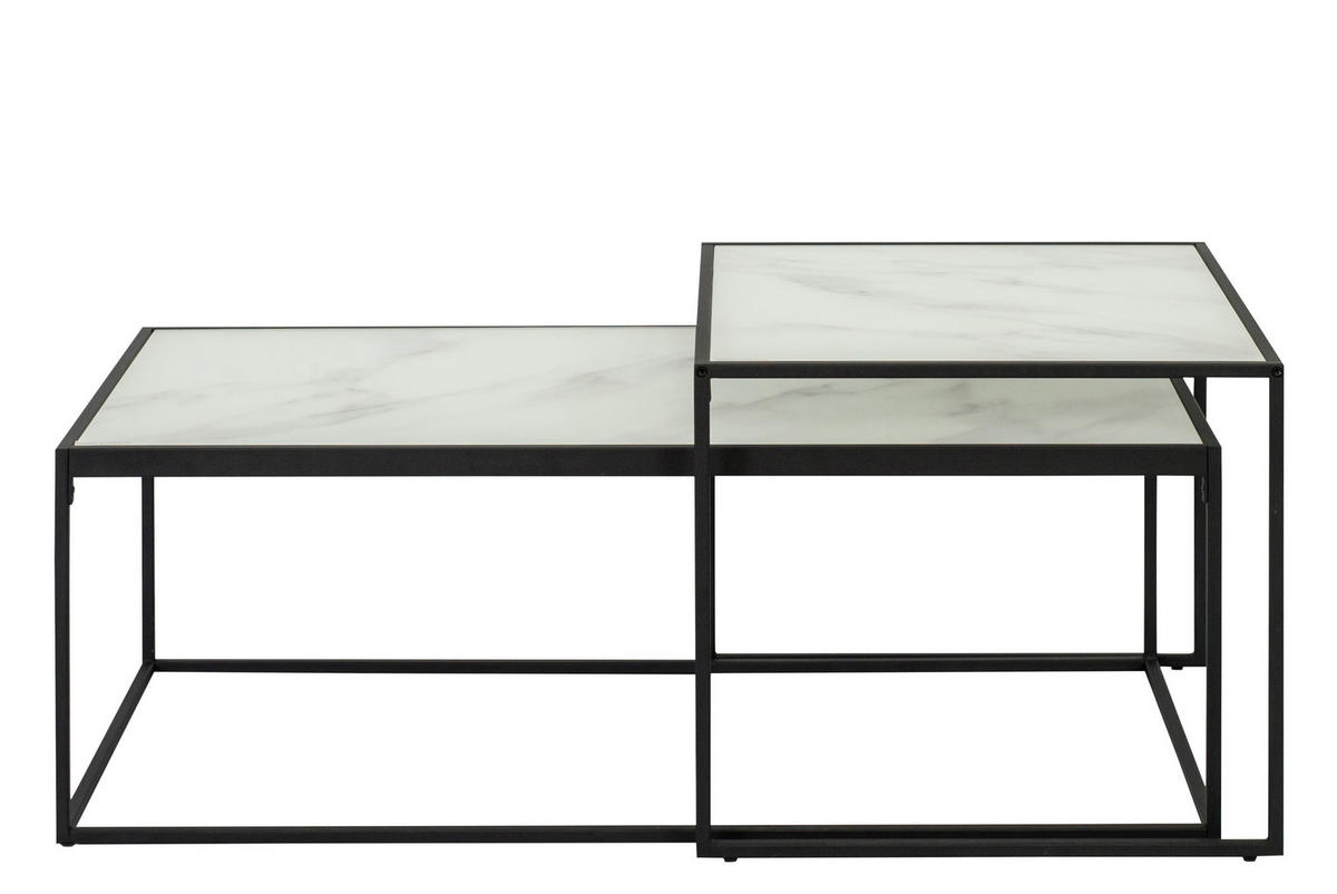 COUCHTISCH Satztische 2 stck. - Weiß, Holzwerkstoff (50/100/43cm) - ebuy24