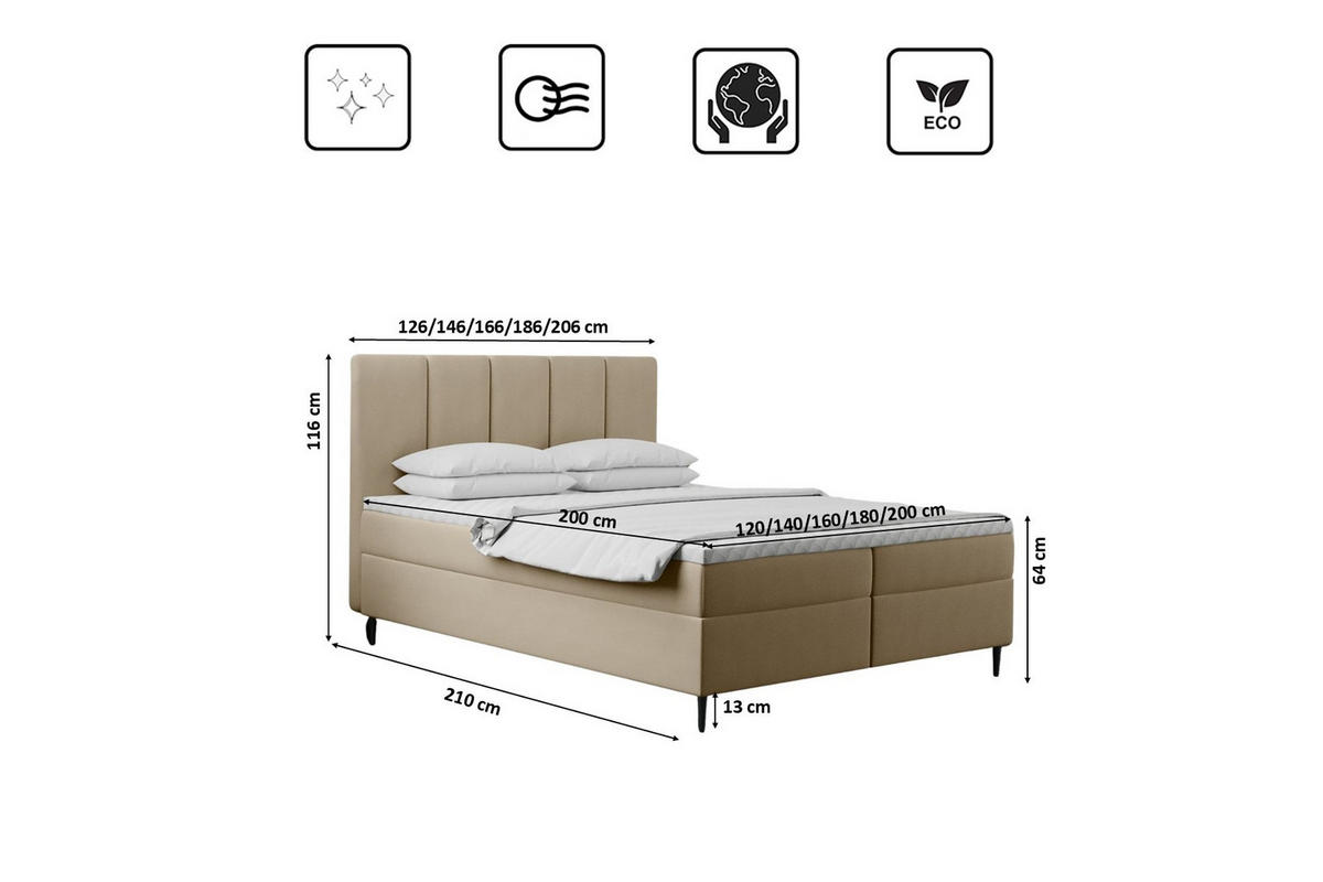 ECKSOFA LUX U-Form, Gesteppt, Stoff Whisper, Creme - Ecru, Holz/Textil (350/171cm) - Kaiser Möbel