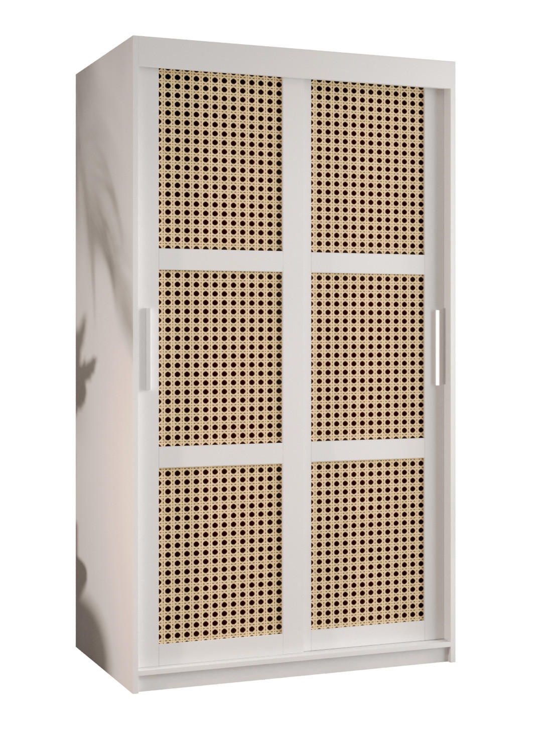SCHWEBETÜRENSCHRANK 200/100/62 2-türig - Silberfarben/Weiß, Holz/Kunststoff (100/200/62cm) - MÖBEL KRYSPOL