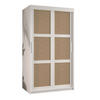 SCHWEBETÜRENSCHRANK 200/100/62 2-türig - Silberfarben/Weiß, Holz/Kunststoff (100/200/62cm) - MÖBEL KRYSPOL