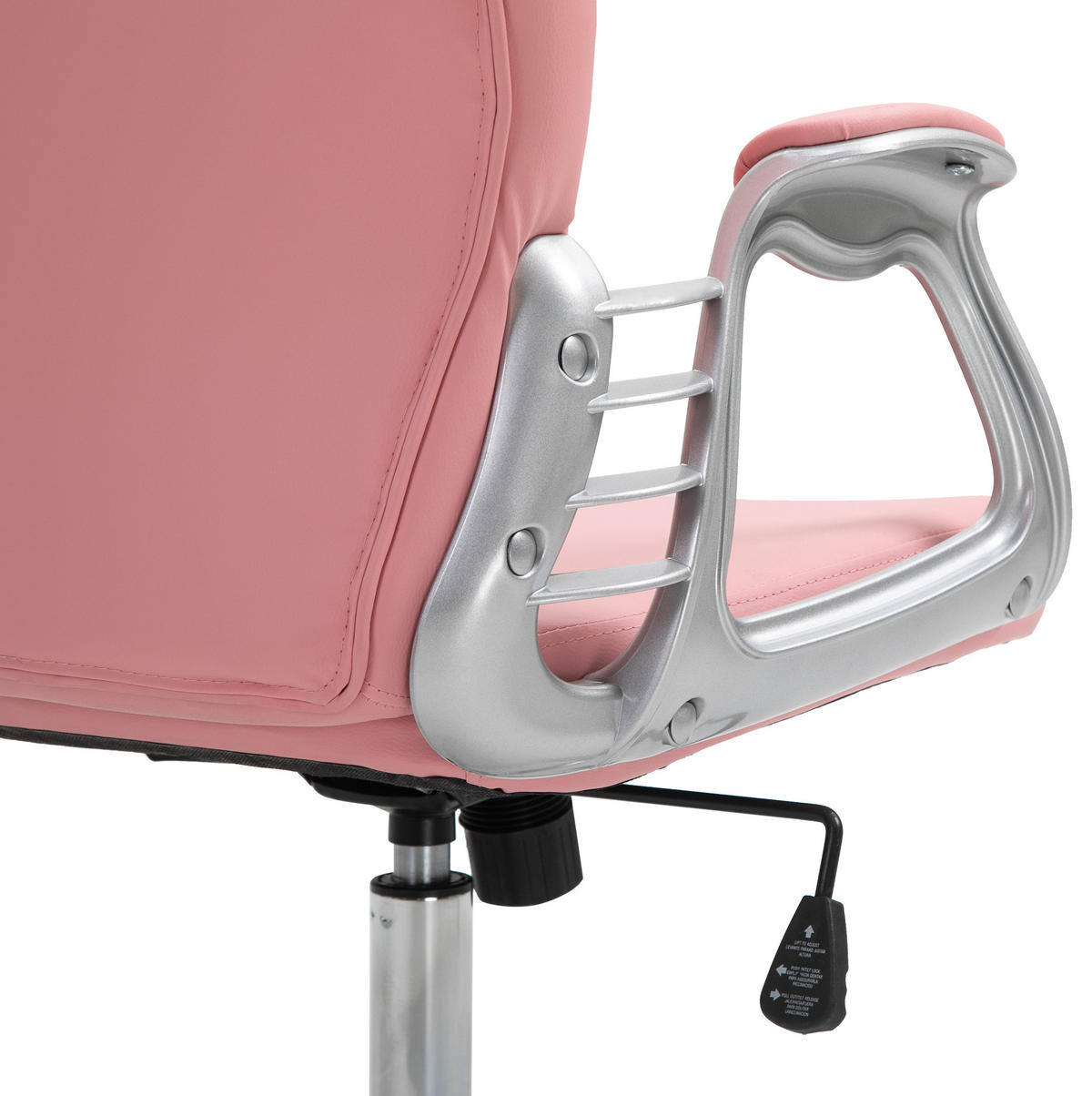 BÜROSTUHL in Rosa 60,5x59,5x105 cm, höhenverstellbar und gepolstert - Pink, Kunststoff (59.5/105/60.5cm) - IVMEU