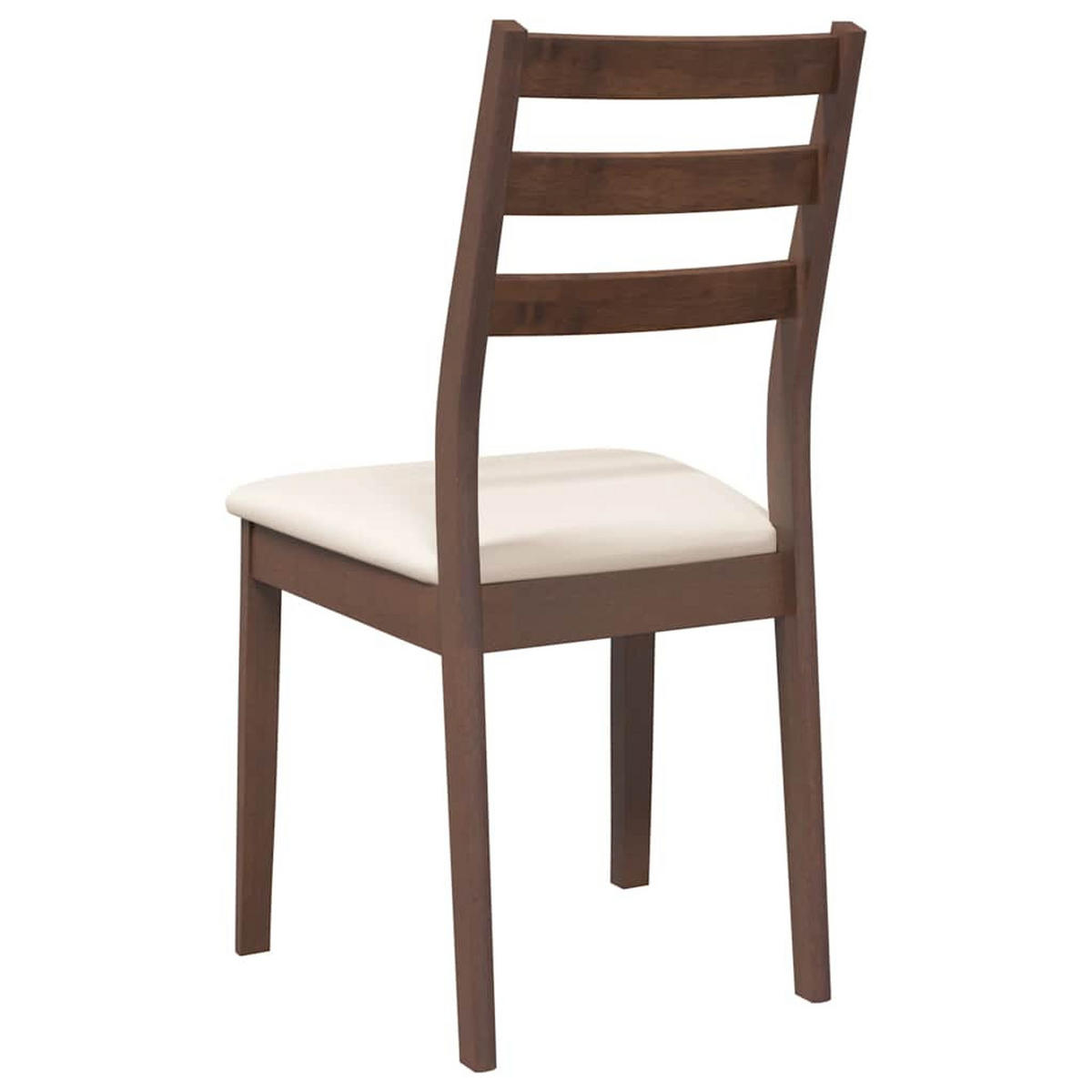 ESSZIMMERSTÜHLE mit Kissen 2 Stk. Braun Massivholz Gummibaum 48.5*49*90cm - Braun/Weiß, Holz (48.5/90/49cm) - ZMH
