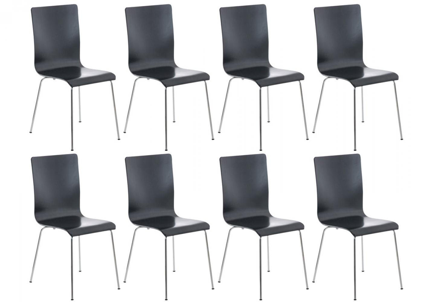 BESUCHERSTUHL 8 Holz Schwarz - Schwarz, Holz/Metall (43/87/47cm) - CLP