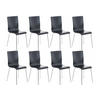 BESUCHERSTUHL 8er Set Holz schwarz - Schwarz, Holz/Metall (43/87/47cm) - CLP