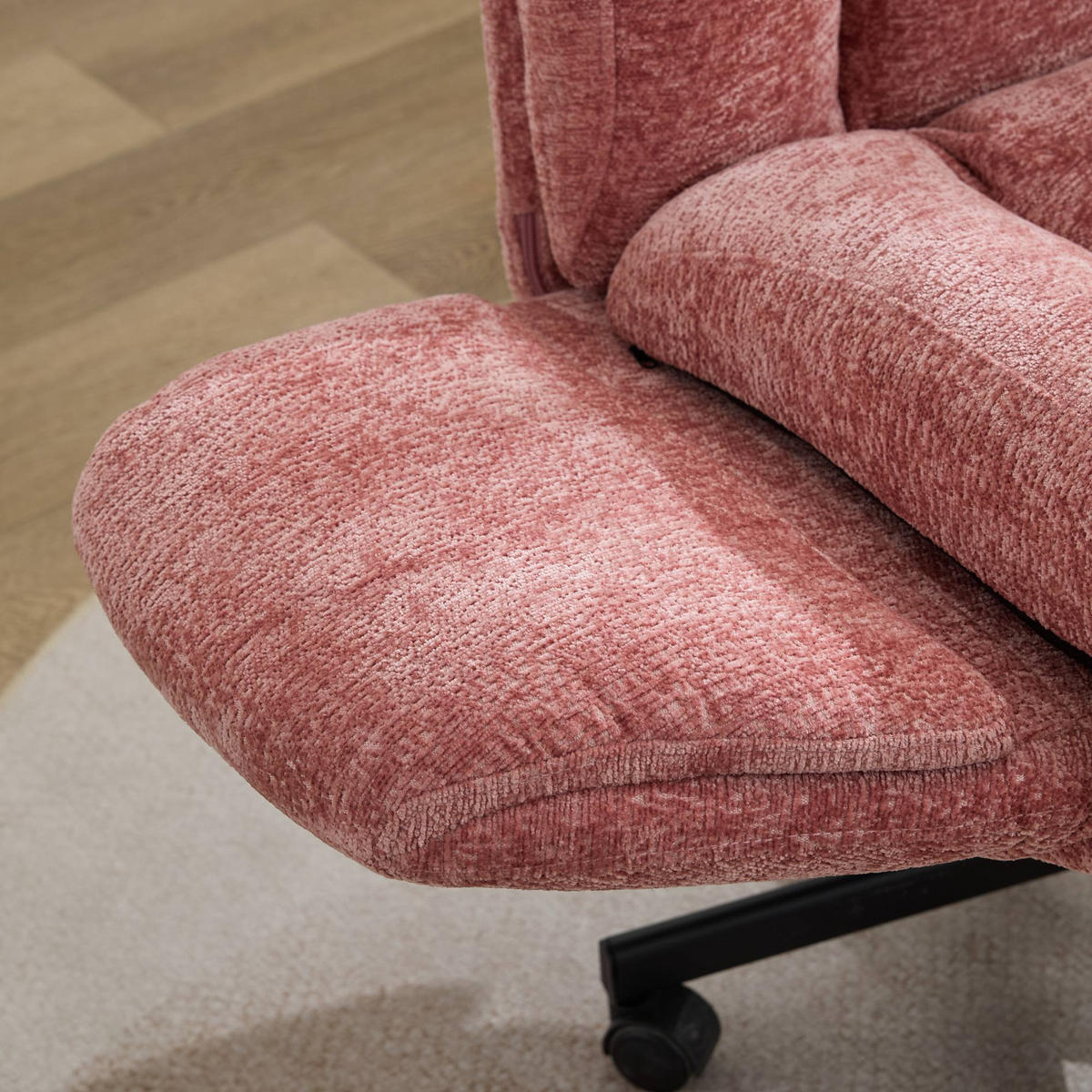 BÜROSTUHL Rosa Drehbar Höhenverstellbar - Pink, Metall (57.5/92.5/60cm) - PANGIVO