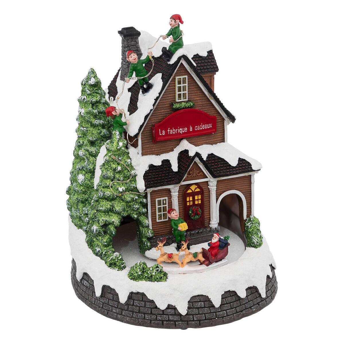 WEIHNACHTSSZENE Geschenkfabrik 20/25,5 cm - Multicolor, Kunststoff (20/25.5/20cm) - Fééric Lights and Christmas