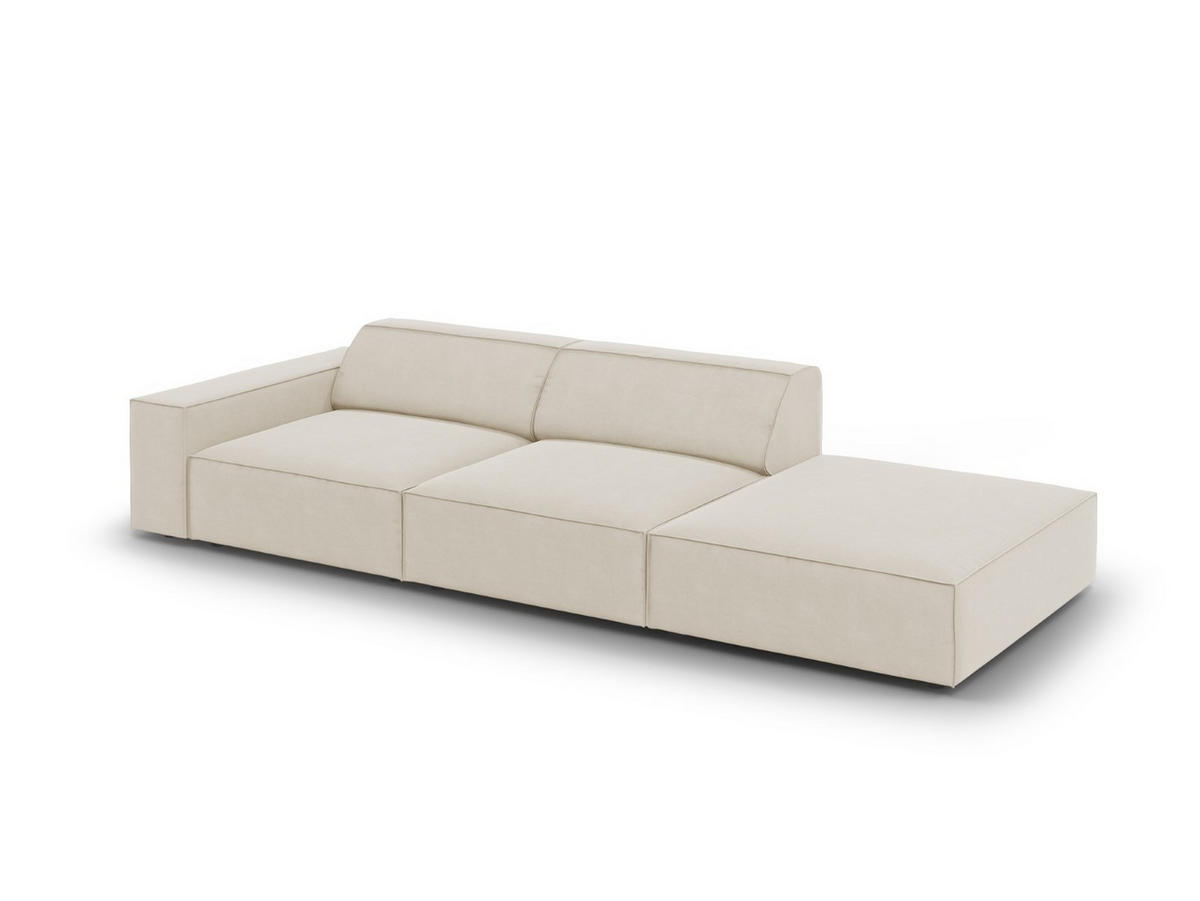SOFA Jodie aus Samt dunkelbeige 3 Sitzplätze - Mokka, Textil (262/70/102cm) - Micadoni