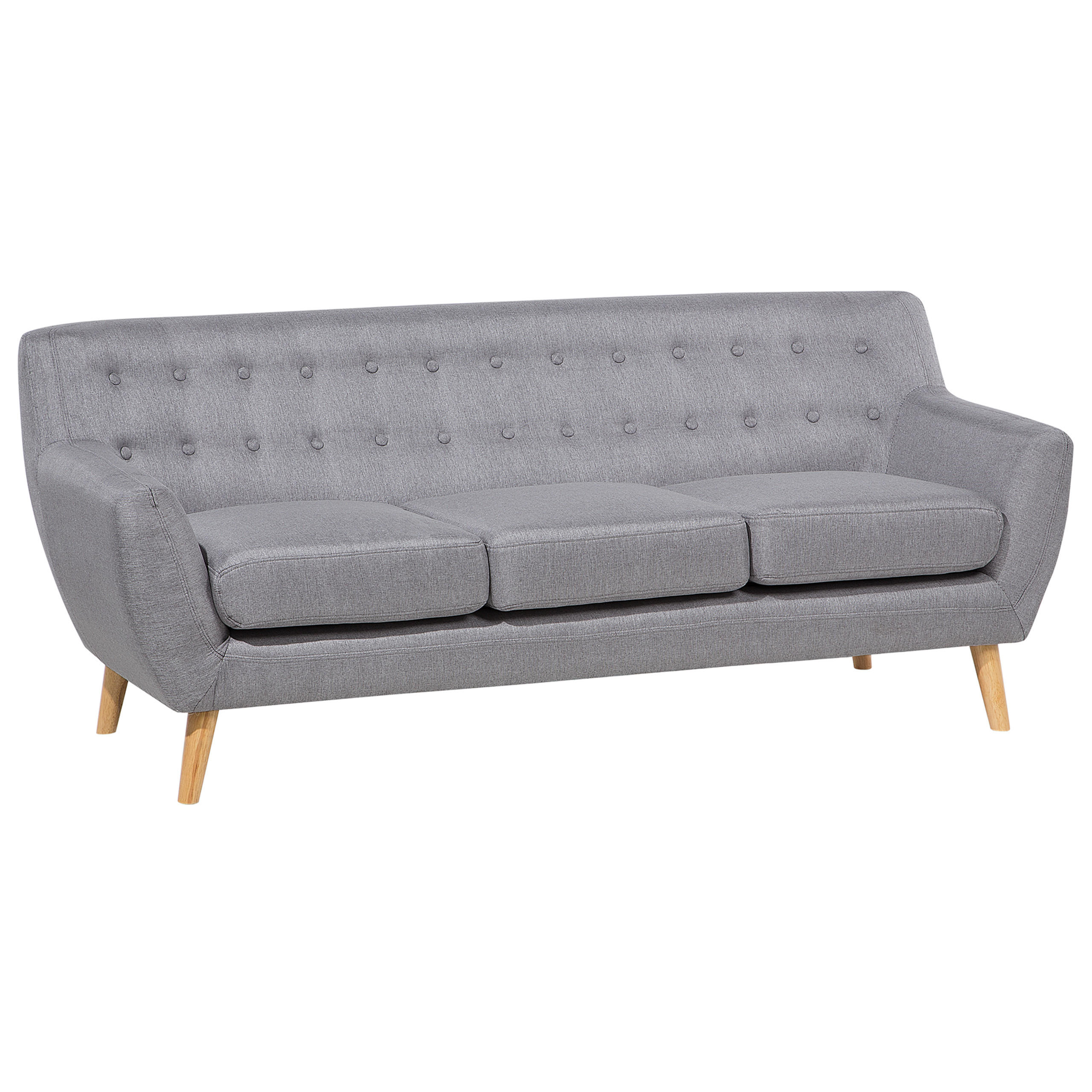 3-SITZER-SOFA hellgrau/hellbraun Motala - Hellbraun/Grau, Textil (182/76/83cm) - Beliani