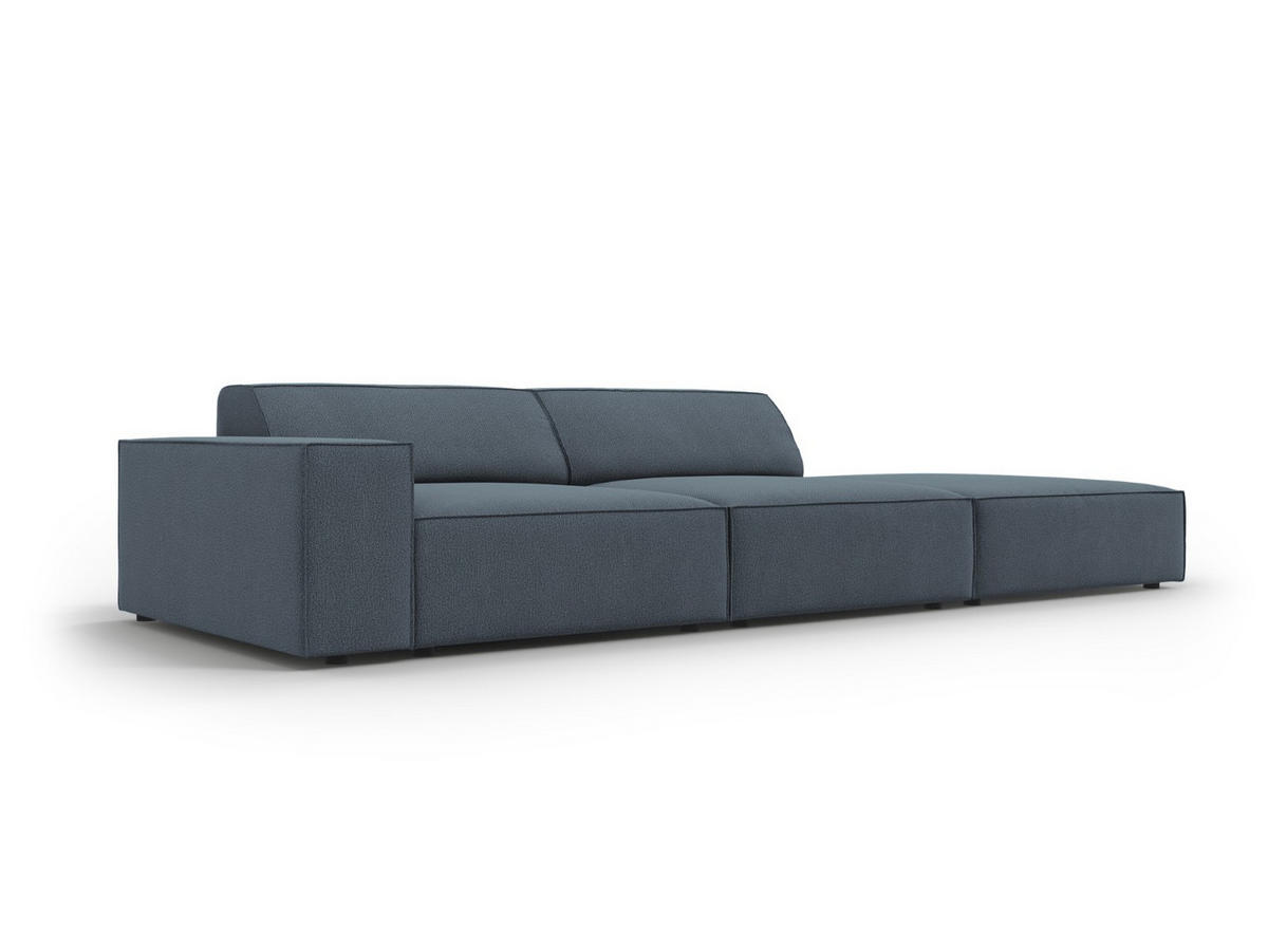 SOFA Jodie aus strukturiertem Stoff blau 3 Sitzplätze - Blau, Textil (102/70/262cm) - Micadoni