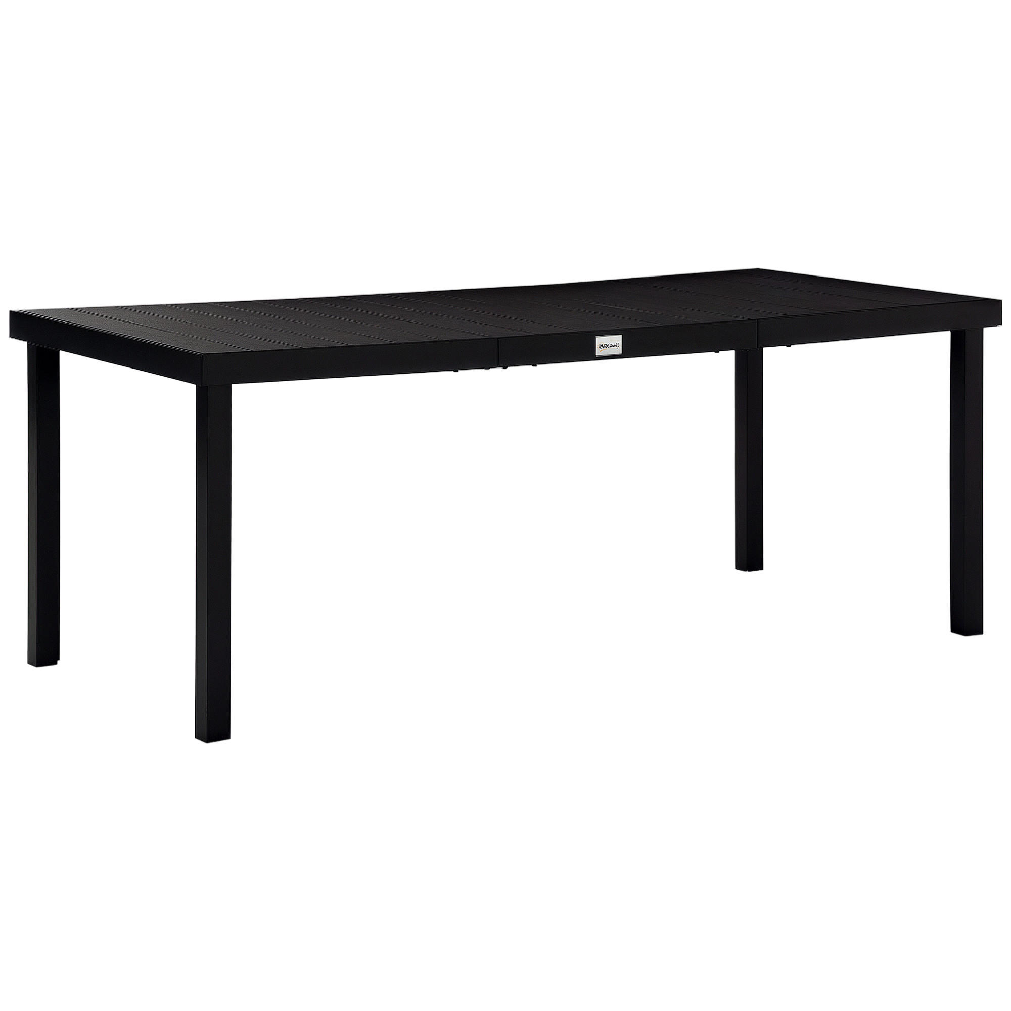 GARTENTISCH DE-07360 für 8 Personen mit Holzoptik und Aluminiumrahmen Schwarz - Schwarz, Kunststoff/Metall (190/90/74cm) - ComfortXL