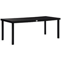 GARTENTISCH DE-07360 für 8 Personen mit Holzoptik und Aluminiumrahmen Schwarz - Schwarz, Kunststoff/Metall (190/90/74cm) - ComfortXL