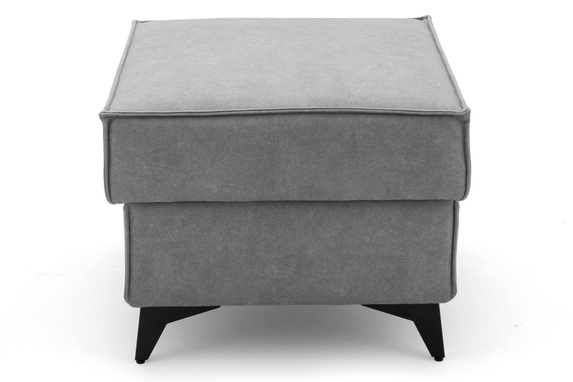 POUF PURE 55 x 55 cm Velours Hellgrau - Hellgrau/Schwarz, Holz/Textil (55/45/55cm) - Muffo