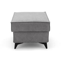POUF PURE 55 x 55 cm Velours Hellgrau - Hellgrau/Schwarz, Holz/Textil (55/45/55cm) - Muffo