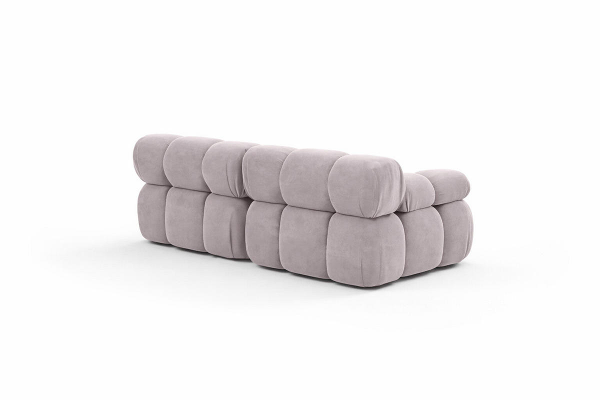 COUCH, 2-Sitzer Modular, Veloursstoff Salvador, Grau, Selia - Grau, Holz (190/70/95cm) - Kaiser Möbel