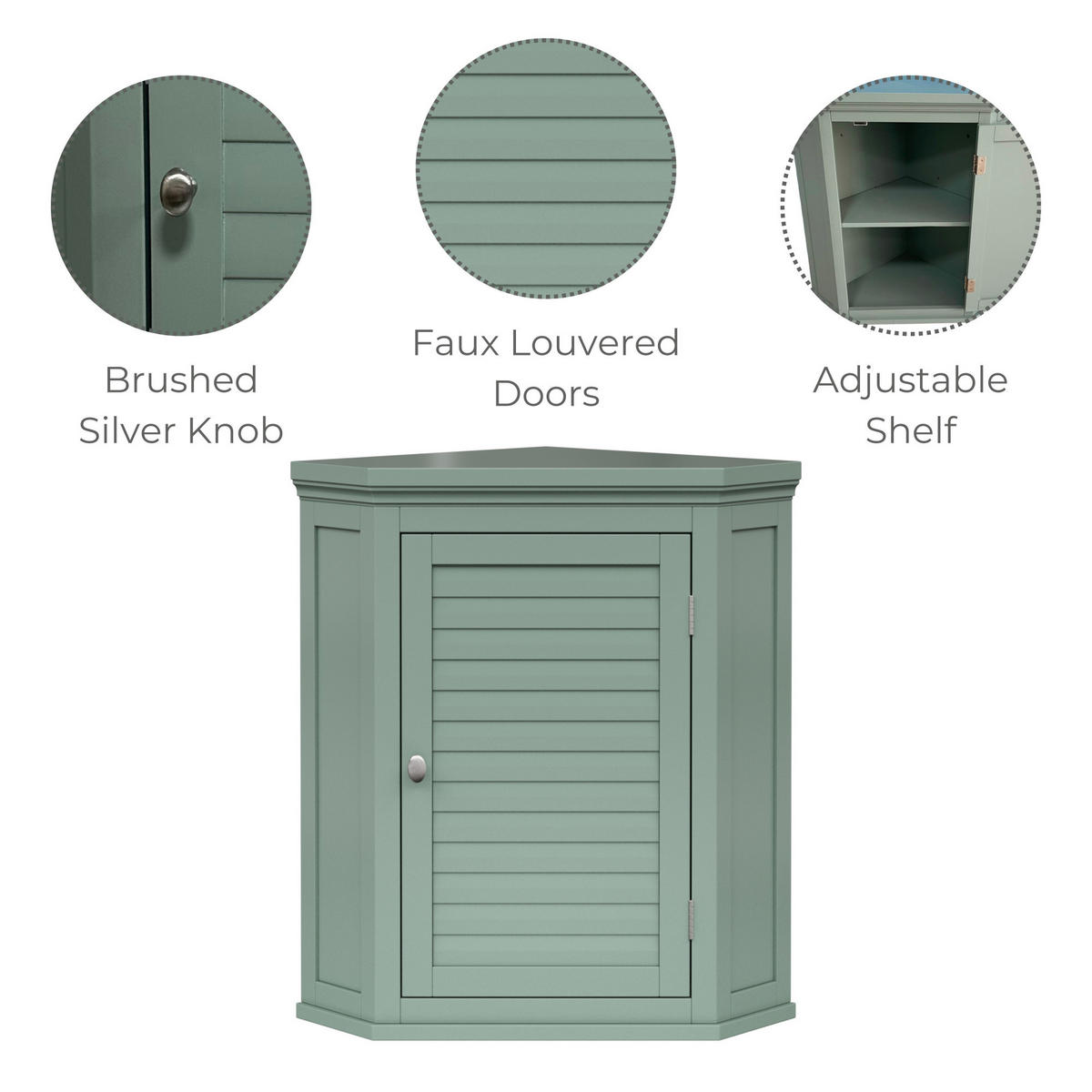 HÄNGESCHRANK 57/61/38 cm - Grün, Holzwerkstoff (57.2/61/38.1cm) - Teamson Home