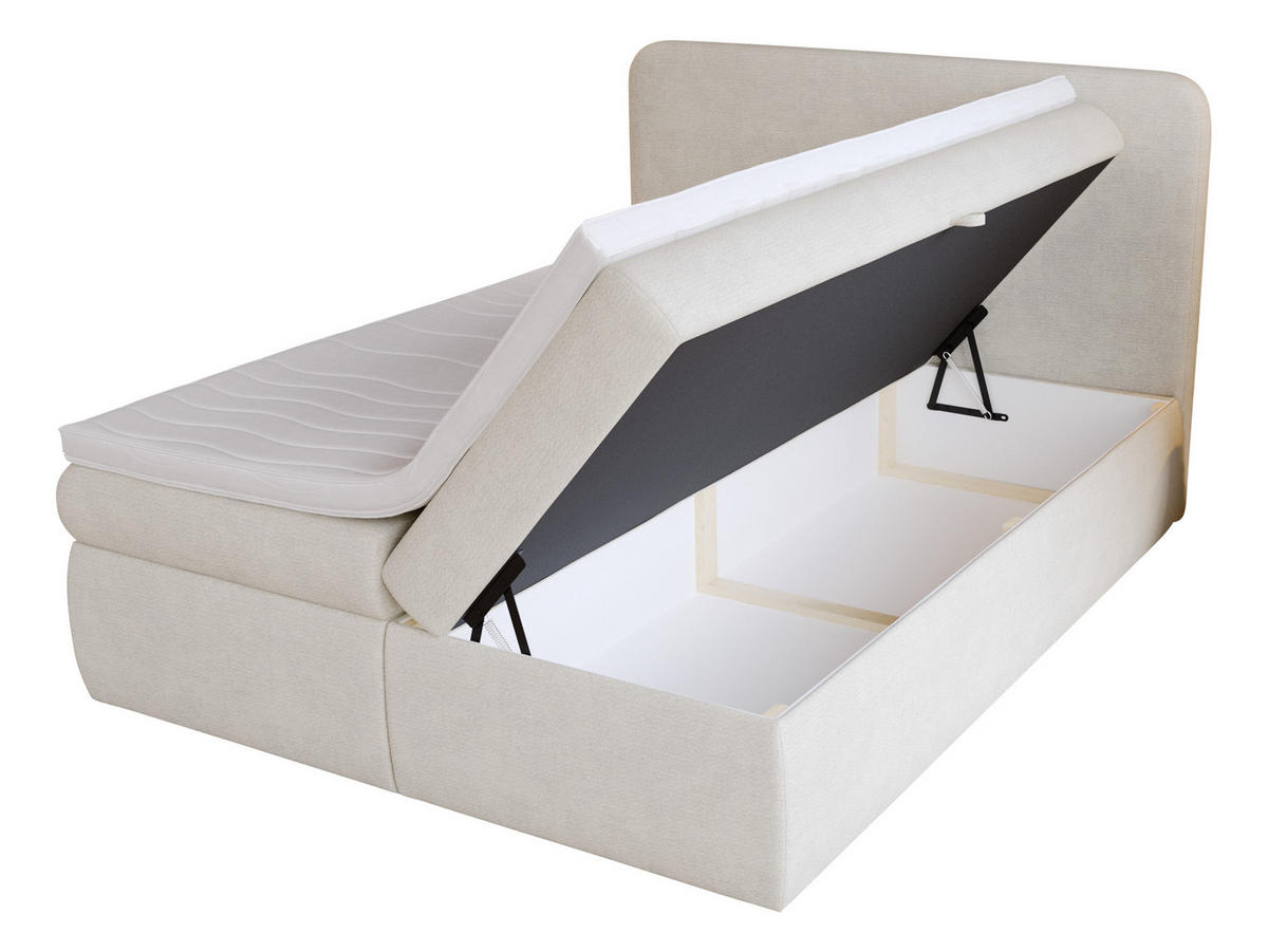 BOXBETT Bonny - H3 - Hellgrau/Schwarz, Holz/Holzwerkstoff (160/200cm) - MIRJAN24