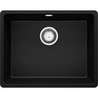 UNTERBAUSPÜLE GRANIT Venedig Easy, 2-er set Schwarz Metallic 56/44 cm 1 Becken + Ablauf-Set ab 60er Unterschrank - Chromfarben/Schwarz Hochglanz, Kunststoff (56/20/44cm) - Primagran