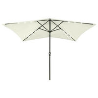 SONNENSCHIRM Mit Leds Und Stahl-Mast SandWeiß 2/3 M - Sandfarben, Textil (200/300cm) - vidaXL