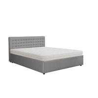 POLSTERBETT mit Bettkasten und Matratze FORTE, Silberfarben, 160x200 cm - Silberfarben, Textil (160/200cm) - KS Home Concept