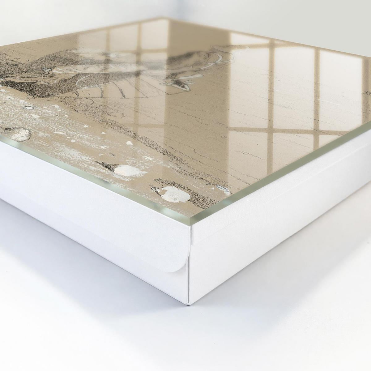 SCHLÜSSELBOX Weiß 30x30 cm – Türöffnung nach rechts - Fischer am See - Beige, Metall (30/30/5cm) - TULUP