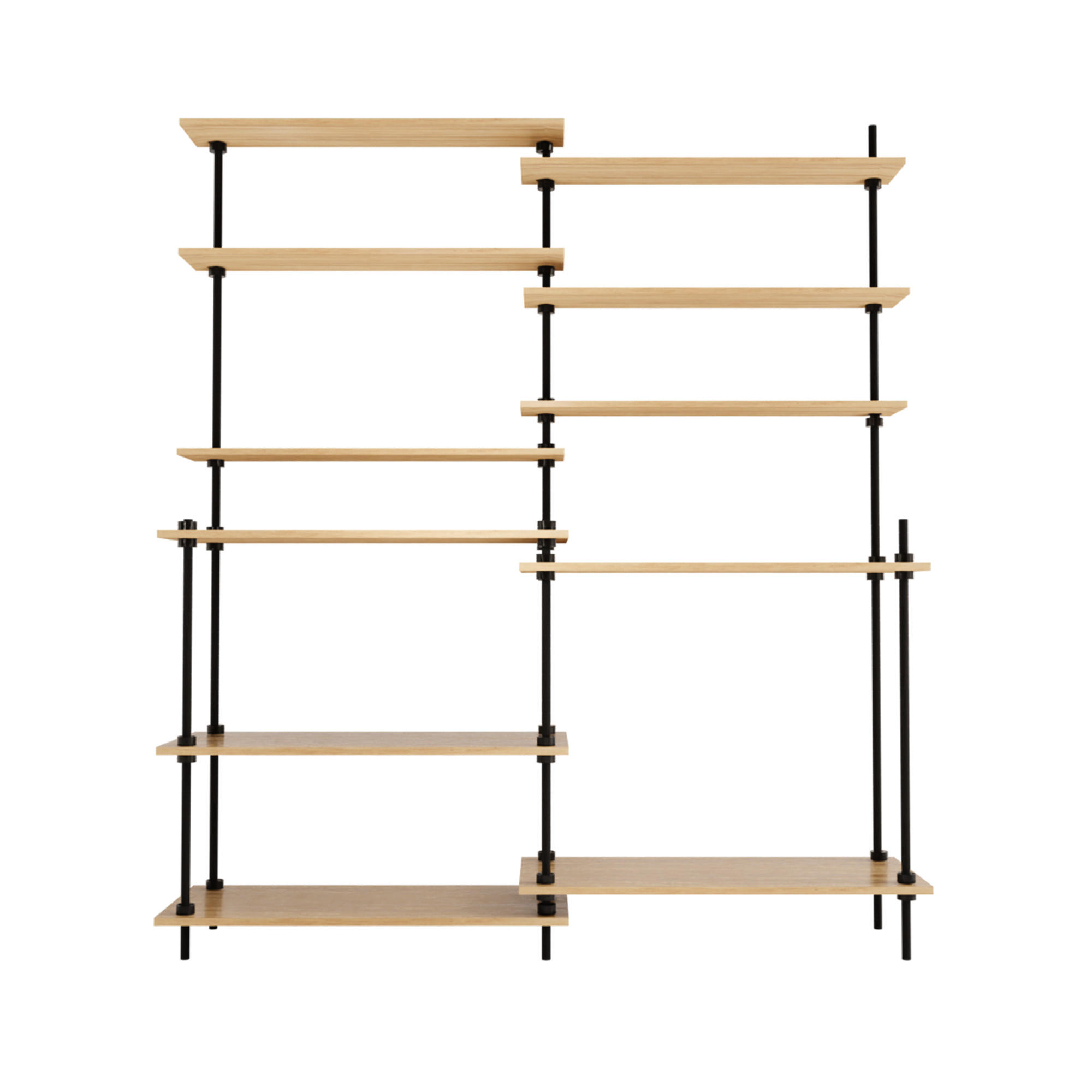 REGALSYSTEM: Standregale 185x160x17,5/35 - Eiche San Remo, Metall (160/185/35cm) - AR Shelving