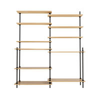 REGALSYSTEM: Standregale 185x160x17,5/35 - Eiche San Remo, Metall (160/185/35cm) - AR Shelving