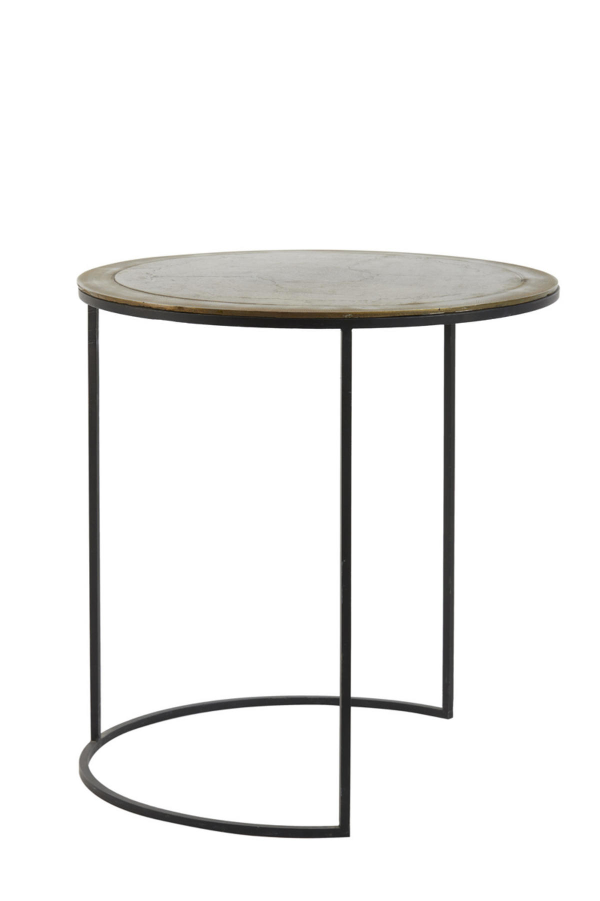 BEISTELLTISCH Talca Bronze Ø49/52 cm 2er-Set - Schwarz/Bronzefarben, Metall (49/49/50.5cm) - Light & Living