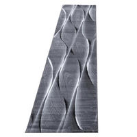 TEPPICH Kurzflor Ombre Polypropylen Wohnzimmer Schwarz Läufer 80x300 - Schwarz, Textil (80/300cm) - KADIMA DESIGN