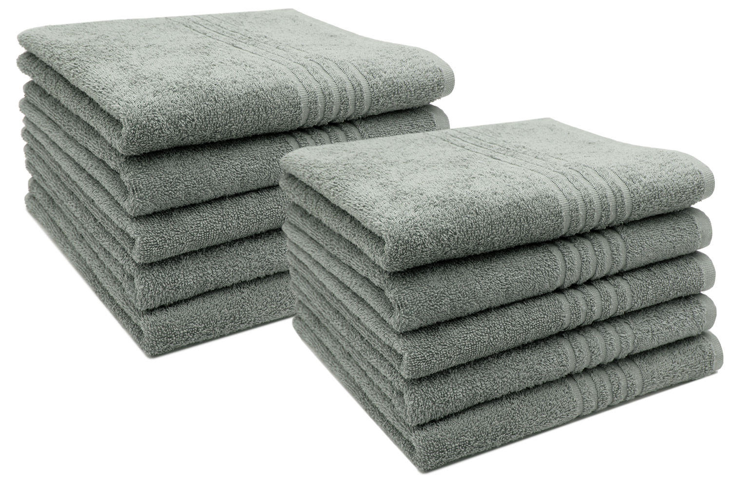 HANDTÜCHER, 10er-Set, 50x100 cm, 100% Baumwolle, Grau - Grau, Textil (50/100cm) - Zollner