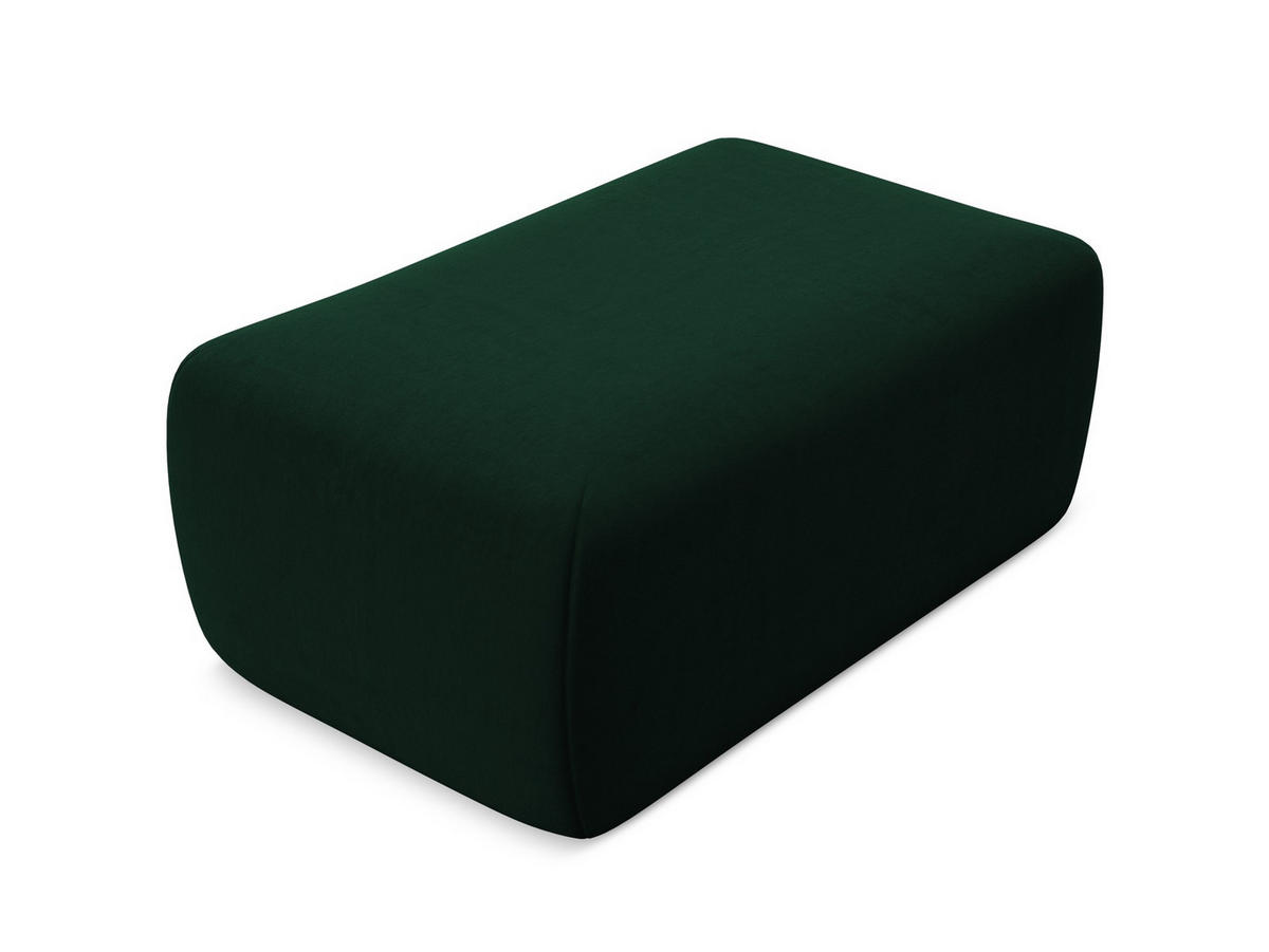 POUF Samt Stoff Grün - Dunkelgrün/Schwarz, Kunststoff/Textil (102/40/62cm) - Makamii